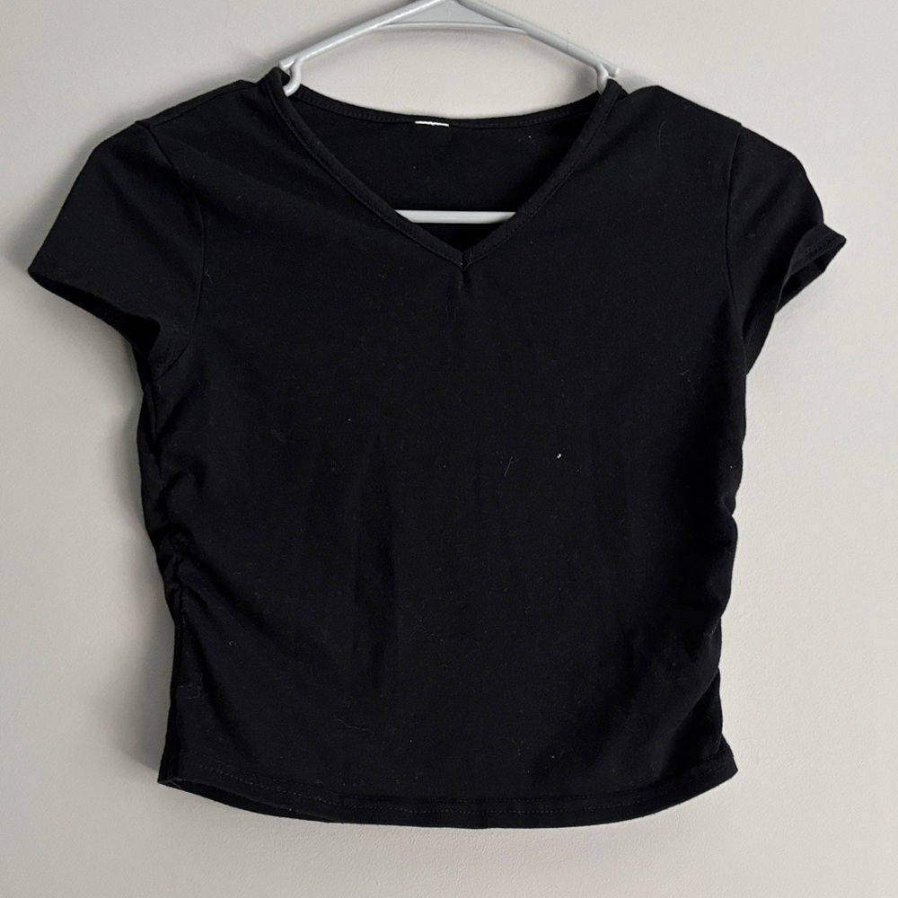 Wild Fable Black V-Neck Crop Top